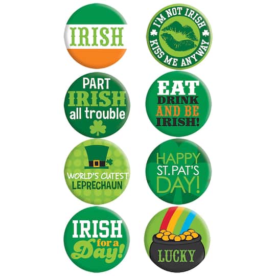 St. Patrick&#x27;s Day Party Buttons, 24ct.